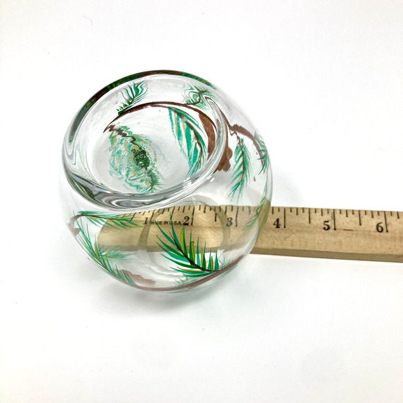 Cardinal Fairy Candle Lamp VTG 7" Tea Light Blown Glass Red Bird Hand Painted - Picture 7 of 10